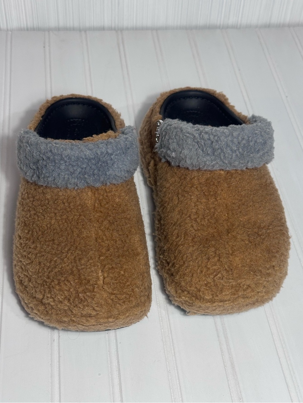 Crocs x Lil Nas X platform Mega Crush clogs brown Sherpa women’s 8 - Picture 2 of 10